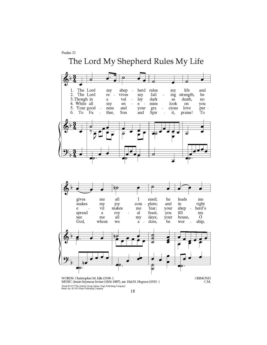 The Lord My Shepherd Rules My Life Cover Image