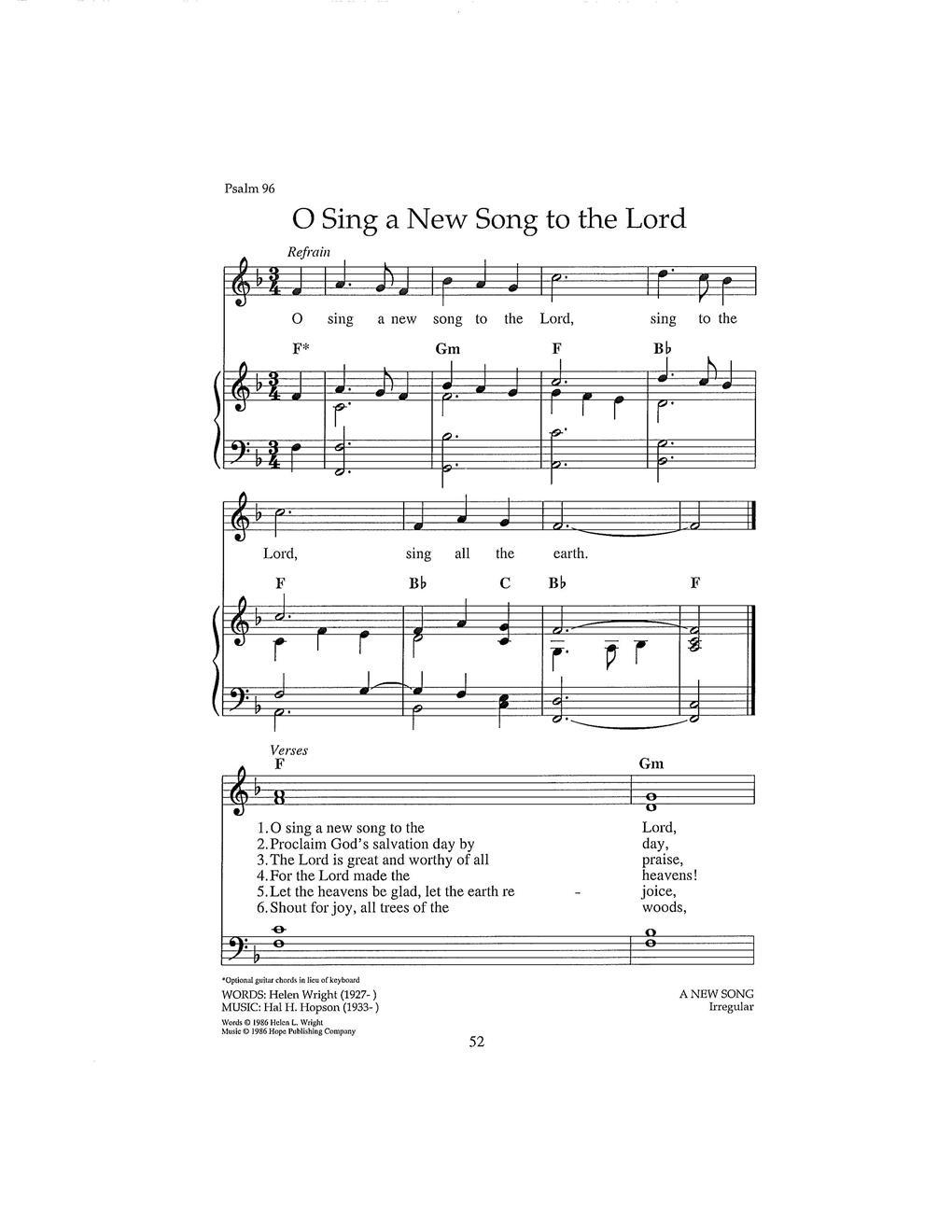 O Sing a New Song to the Lord Cover Image