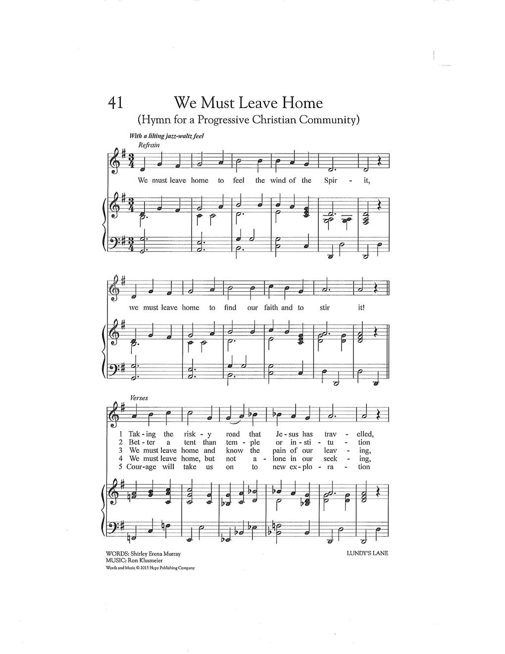 We Must Leave Home (Hymn for a Progressive Christian Community) Cover Image